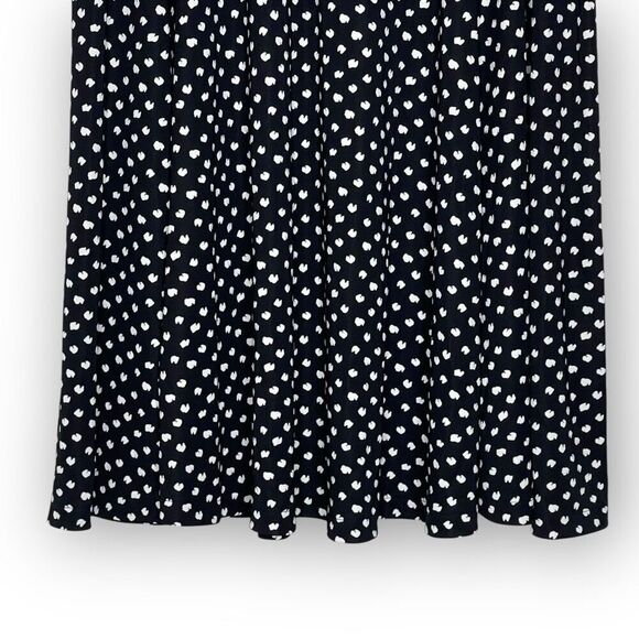 Lands’ End Black White Animal Print Dot A-Line Knee Length Skirt Women’s Size M - Picture 6 of 11